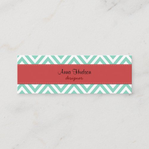 Trendy Chic Zig Zag Stripes Lines White Blue Red Business Card Templates