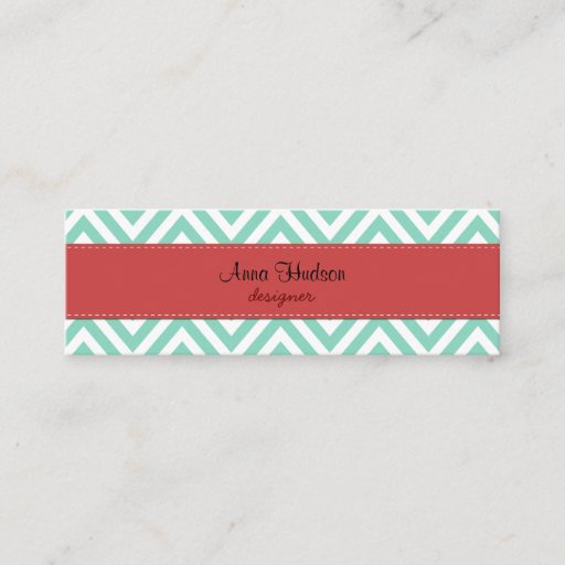 Customizable Trendy Chic Zig Zag Stripes Lines White Blue Red Business Card Templates