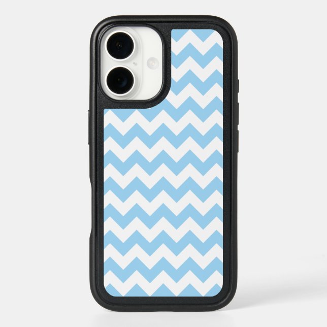 Blue Zigzag, Blue Chevron, Geometric Pattern Otterbox iPhone Case (Back)