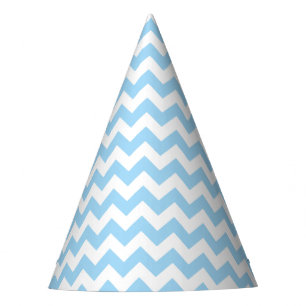 Blue Zigzag, Blue Chevron, Geometric Pattern Party Hat