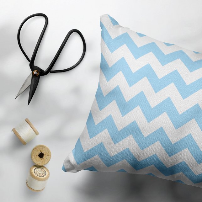 Blue Zigzag, Blue Chevron, Geometric Pattern Pet Bed (Creator Uploaded)