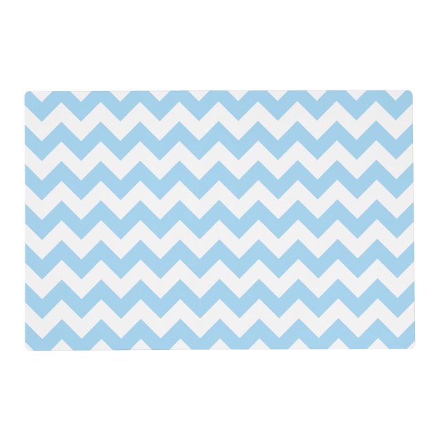 Blue Zigzag, Blue Chevron, Geometric Pattern Placemat (Front)