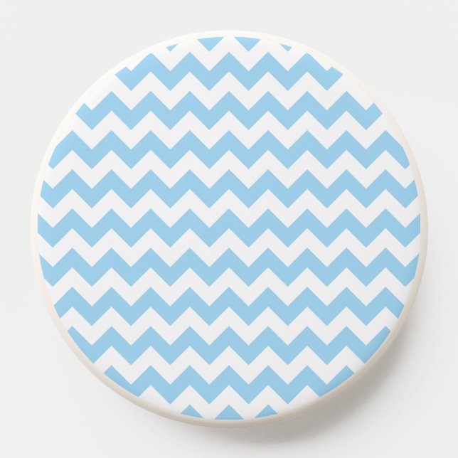 Blue Zigzag, Blue Chevron, Geometric Pattern PopSocket (Popsocket)