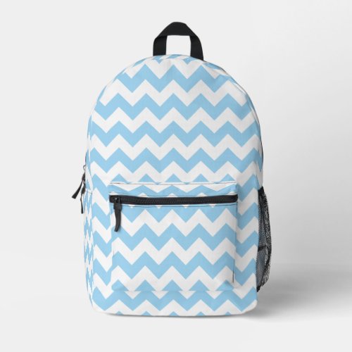 Blue Zigzag Blue Chevron Geometric Pattern Printed Backpack
