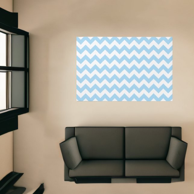 Blue Zigzag, Blue Chevron, Geometric Pattern Rug (Insitu (Indoor 1))