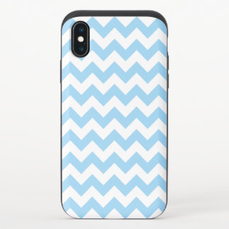 Blue Zigzag, Blue Chevron, Geometric Pattern iPhone X Slider Case