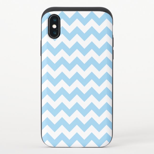Blue Zigzag, Blue Chevron, Geometric Pattern Uncommon iPhone Case (Back)