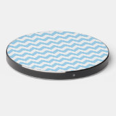 Blue Zigzag, Blue Chevron, Geometric Pattern Wireless Charger (Front 2)