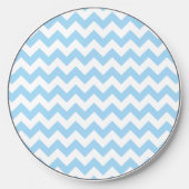 Blue Zigzag, Blue Chevron, Geometric Pattern Wireless Charger (Front)