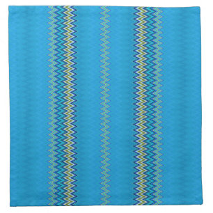 Blue Zigzag Cloth Napkin