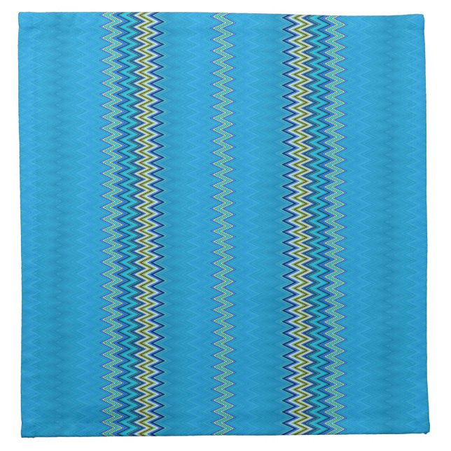 Blue Zigzag Cloth Napkin (Front)