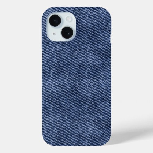 Blue Zodiac Denim Pattern iPhone 15 Case
