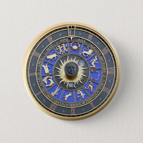 Blue Zodiac Wheel Button