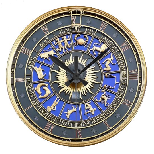 Blue Zodiac Wheel Large Clock | Zazzle.com