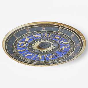 Blue Zodiac Wheel Paper Plates