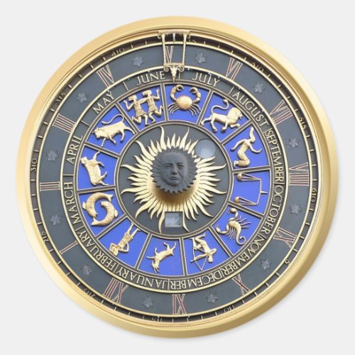 Blue Zodiac Wheel Sticker
