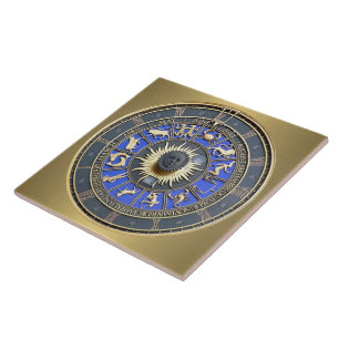 Blue Zodiac Wheel Tile