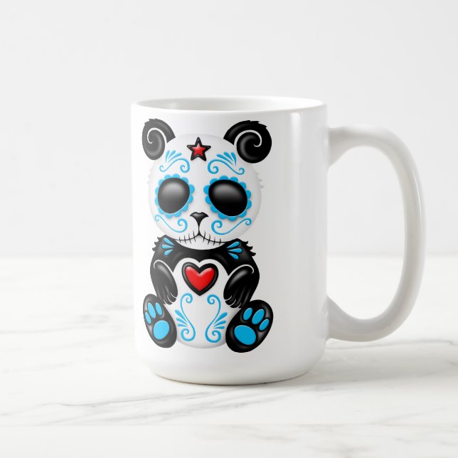 Blue Zombie Sugar Panda Coffee Mug (Right)