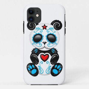Blue Zombie Sugar Panda On White Iphone 11 Case by JeffBartels at Zazzle