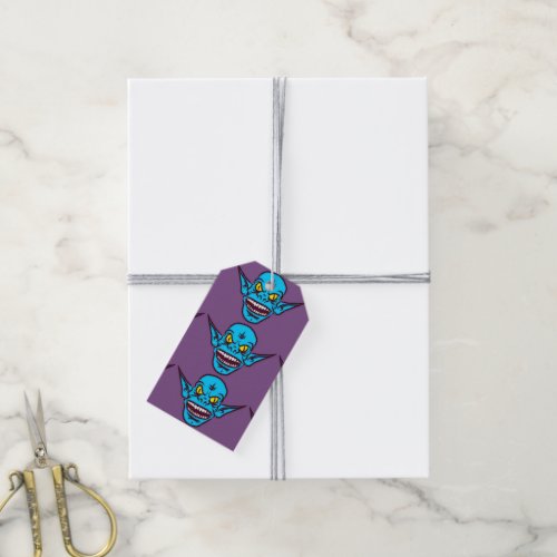 blue zombie troll demon gift tags