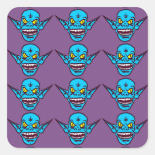 blue zombie troll demon stickers