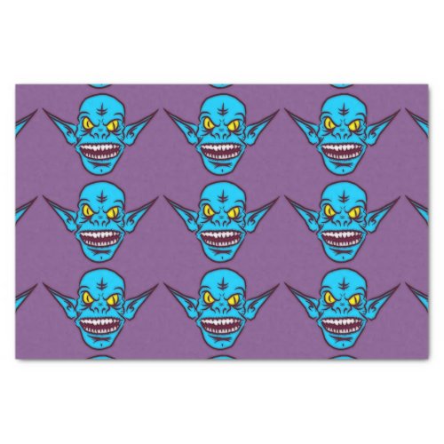 blue zombie troll demon tissue paper