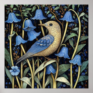 Bluebell Bird Painting Art Print