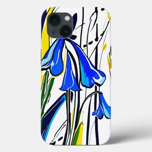 Bluebell Flower Abstract Art Floral Colorful iPhone 13 Case