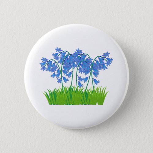 Bluebell flower blue floral botanical nature art button