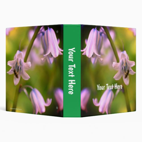 Bluebell Flowers And Bee Personalized 3 Ring Binder