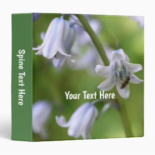 Bluebell Flowers And Bee Personalized 3 Ring Binder