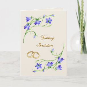 Bluebell flowers and rings Wedding Invitation