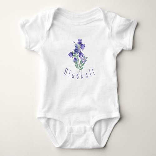 Bluebell Flowers Baby Bodysuit