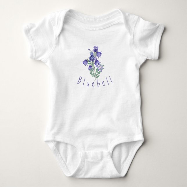 Bluebell Flowers Baby Bodysuit (Front)