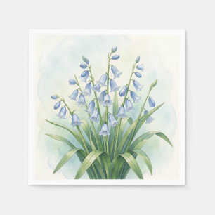 Bluebell Flowers Botanical Watercolor Napkins