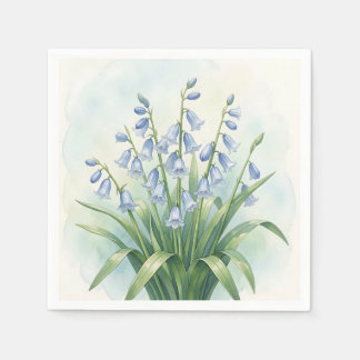 Bluebell Flowers Botanical Watercolor Napkins