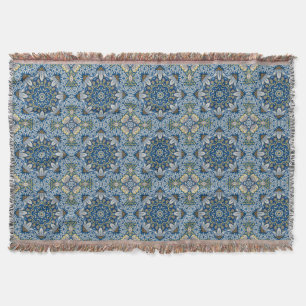 Bluebell Harmony – Floral Mandala Throw Blanket