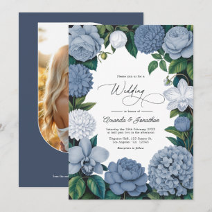 Bluebell Haze, Pale Delft & Cloud White Wedding Invitation