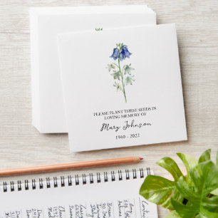 Bluebell Memorial Funeral Seed Envelope