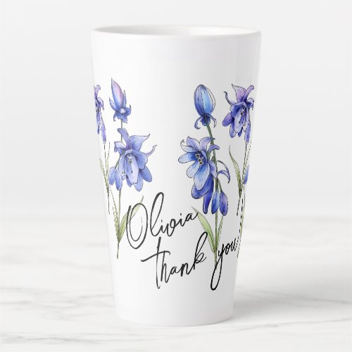 Bluebell Thank you Editable Slogan  Name Latte Mug