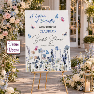 Bluebell Wildflowers Bridal Shower Welcome Foam Board