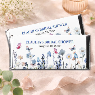 Bluebell Wildflowers Butterflies Bridal Shower Hershey Bar Favors