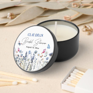 Bluebell Wildflowers Butterflies Bridal Shower Mini Candle Favors