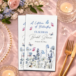 Bluebell Wildflowers Butterflies Bridal Shower Paper Guest Towels