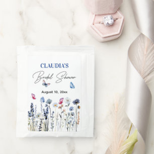Bluebell Wildflowers Butterflies Bridal Shower Tea Bag Drink Mix