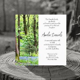 Bluebell wood Funeral Announcement Card