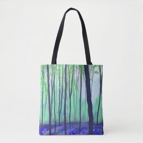 Bluebell Wood Green Blue Spring Art Tote Bag