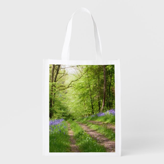 bluebell wood road less traveled grocery bag (Front)
