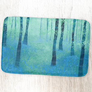Bluebell Woodland Abstract Art Bath Mat