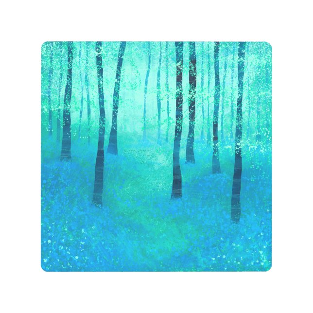 Bluebell Woodland Metal Print (Front)
